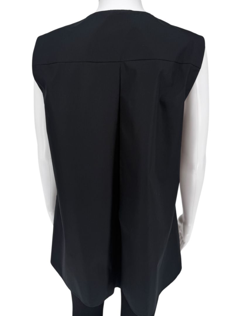 Akris Punto Black Cotton Tunic with Mirror Disc Detail – Size 10