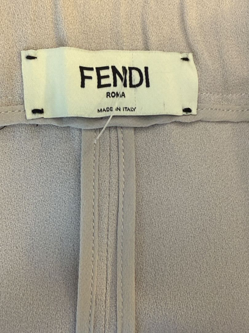 Fendi Taupe Cropped Trousers with Black Side Trim – Size IT 44 / US 8