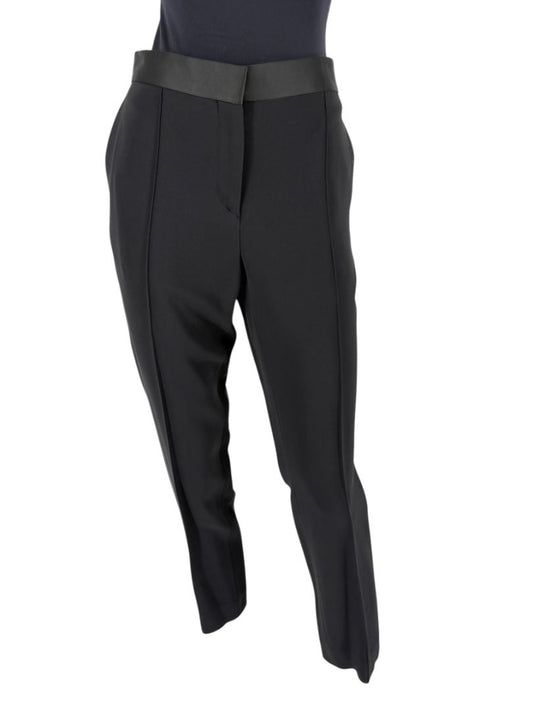 Céline Black Cropped Trousers with Satin Waistband – Size IT 42