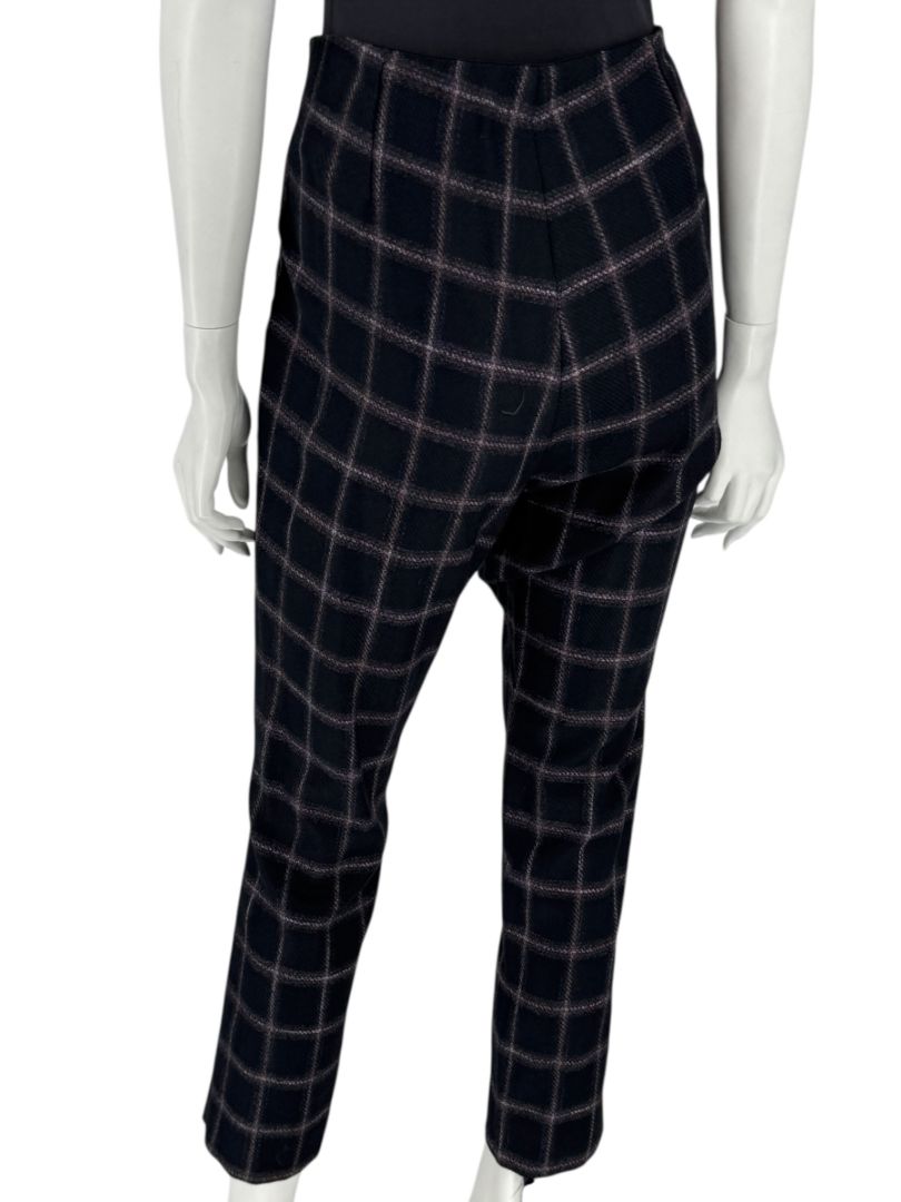 Pamella Roland Black & Gray Windowpane Plaid Pantsuit – Large