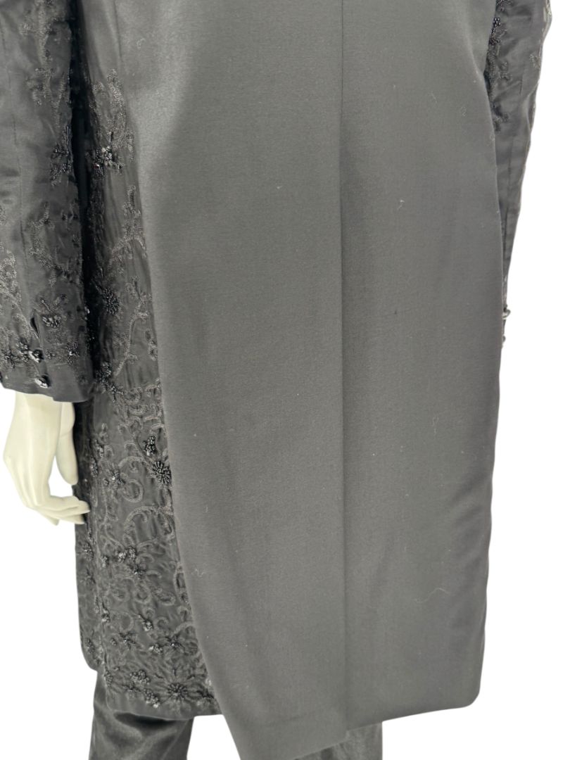 Pamella Roland Black Embellished Longline Jacket – Large