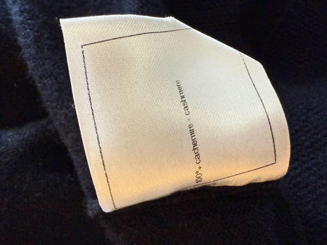 Chanel Navy Blue Cashmere Hoodie with Silver Hardware – Size 36
