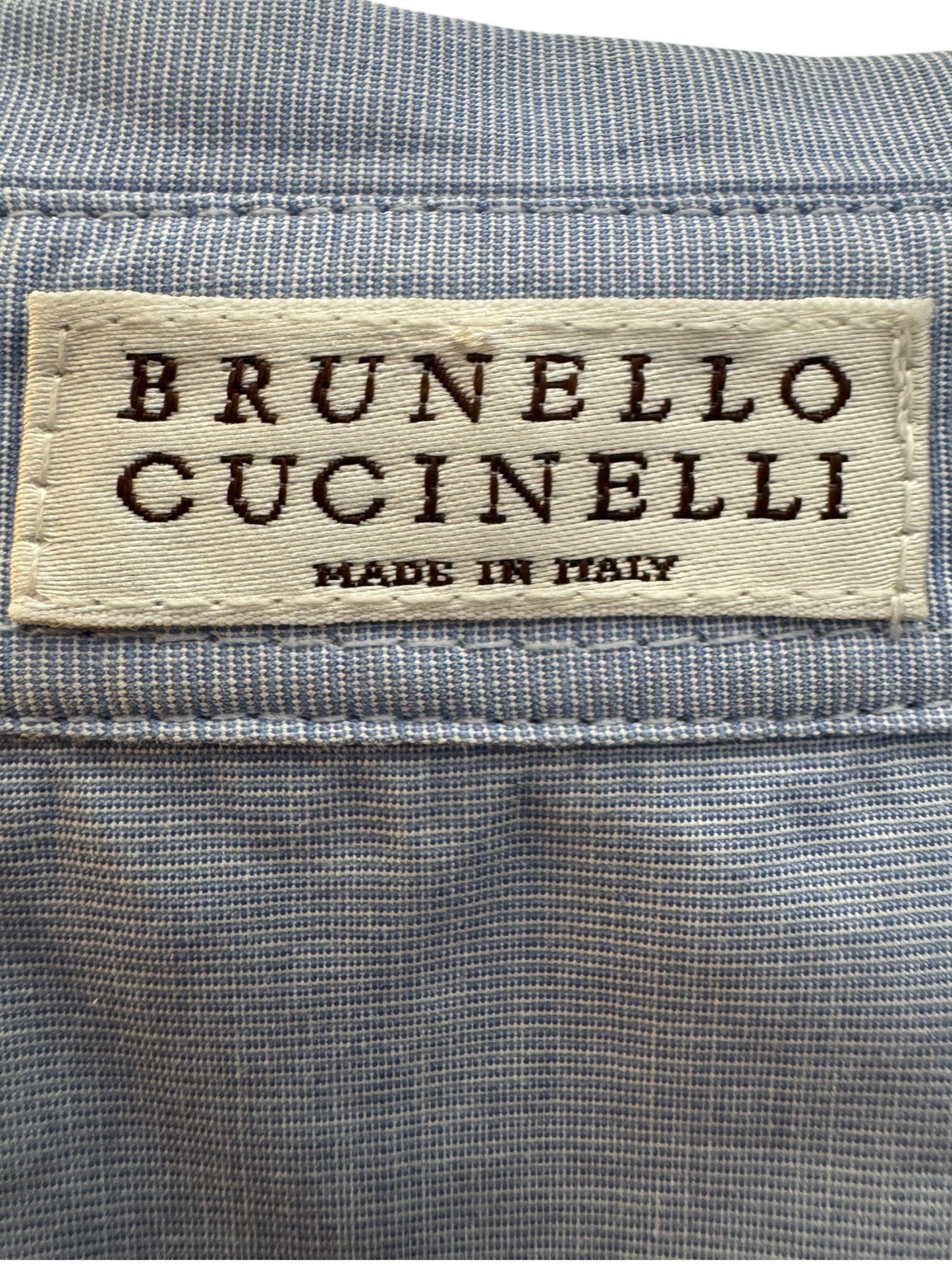Brunello Cucinelli Light Blue Cotton Shirt – Size XL
