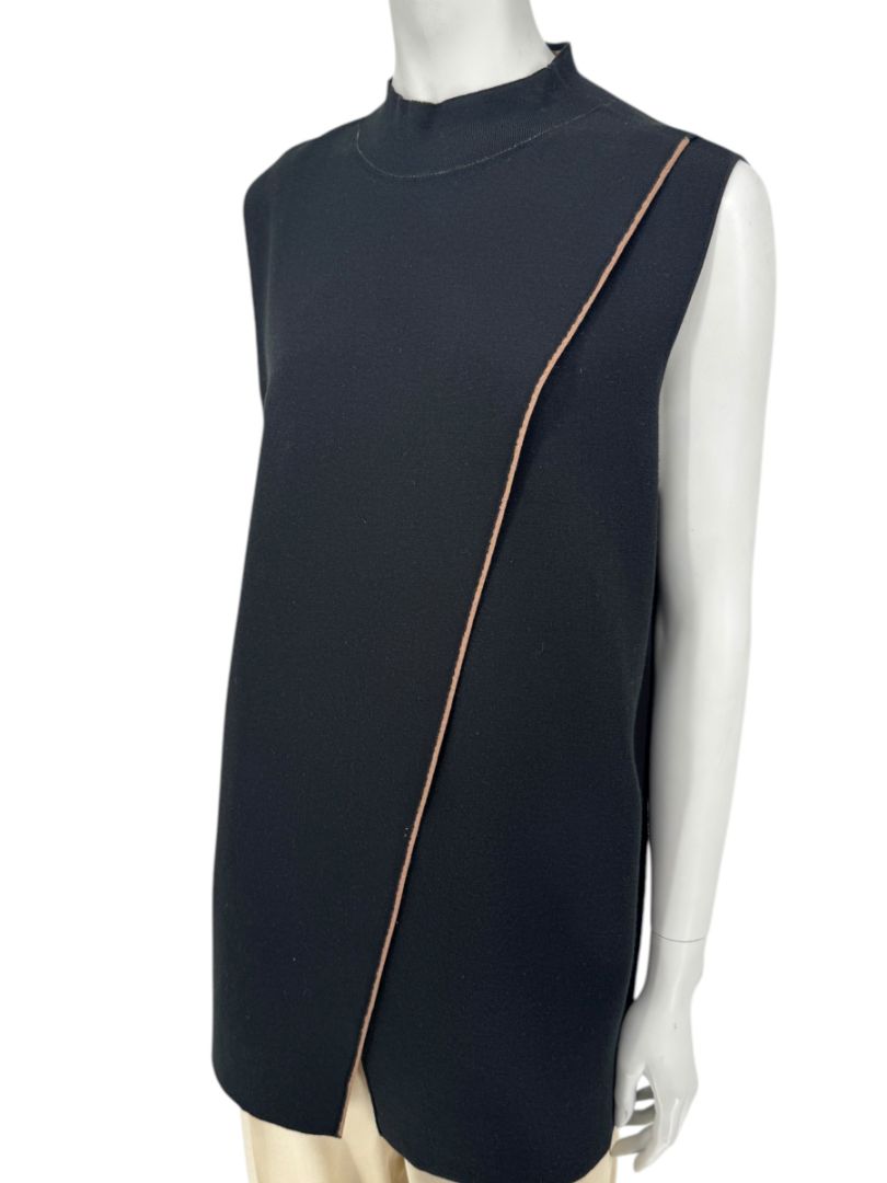 Lafayette 148 New York Women’s Black Sleeveless Knit Tunic - Medium