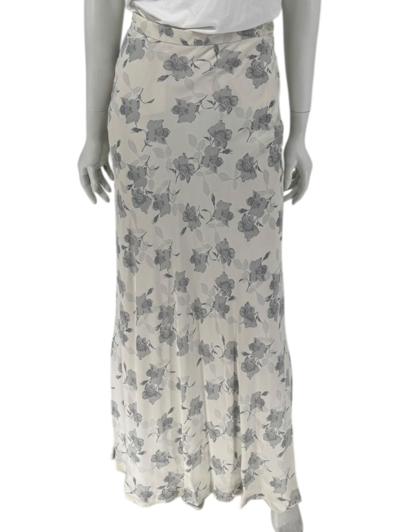 Votre Nom Paris Gray Floral Maxi Skirt – Size 46