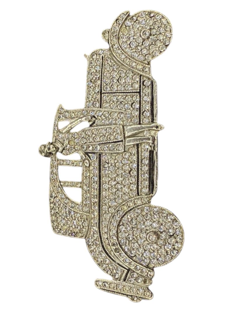 Polani Vintage Rhinestone Art Deco Car Brooch – Excellent Preowned Condition