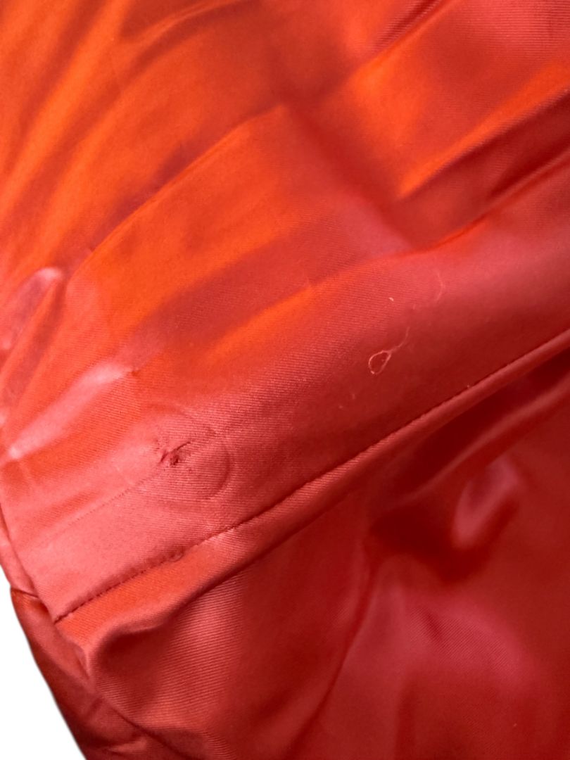 Chanel 2009 Paris Moscow Métiers d’Art Red Silk Puffer Bomber Jacket - Size 44