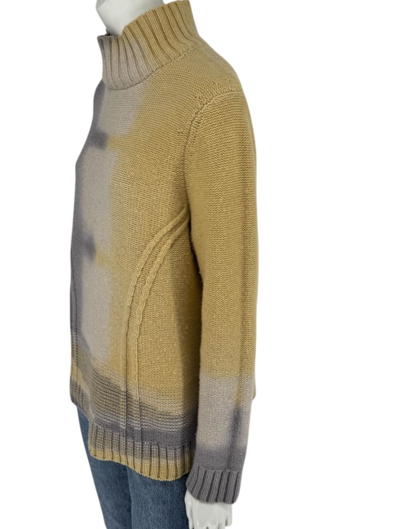 Lafayette 148 New York Wool-Cashmere Ombre Mock Neck Sweater – Size L