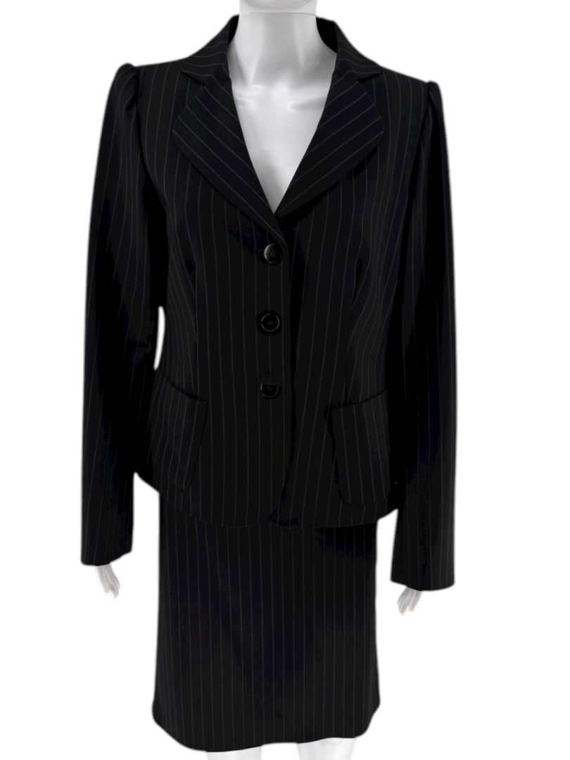Armani Collezioni Charcoal Pinstripe 3-Piece Suit – Size 12