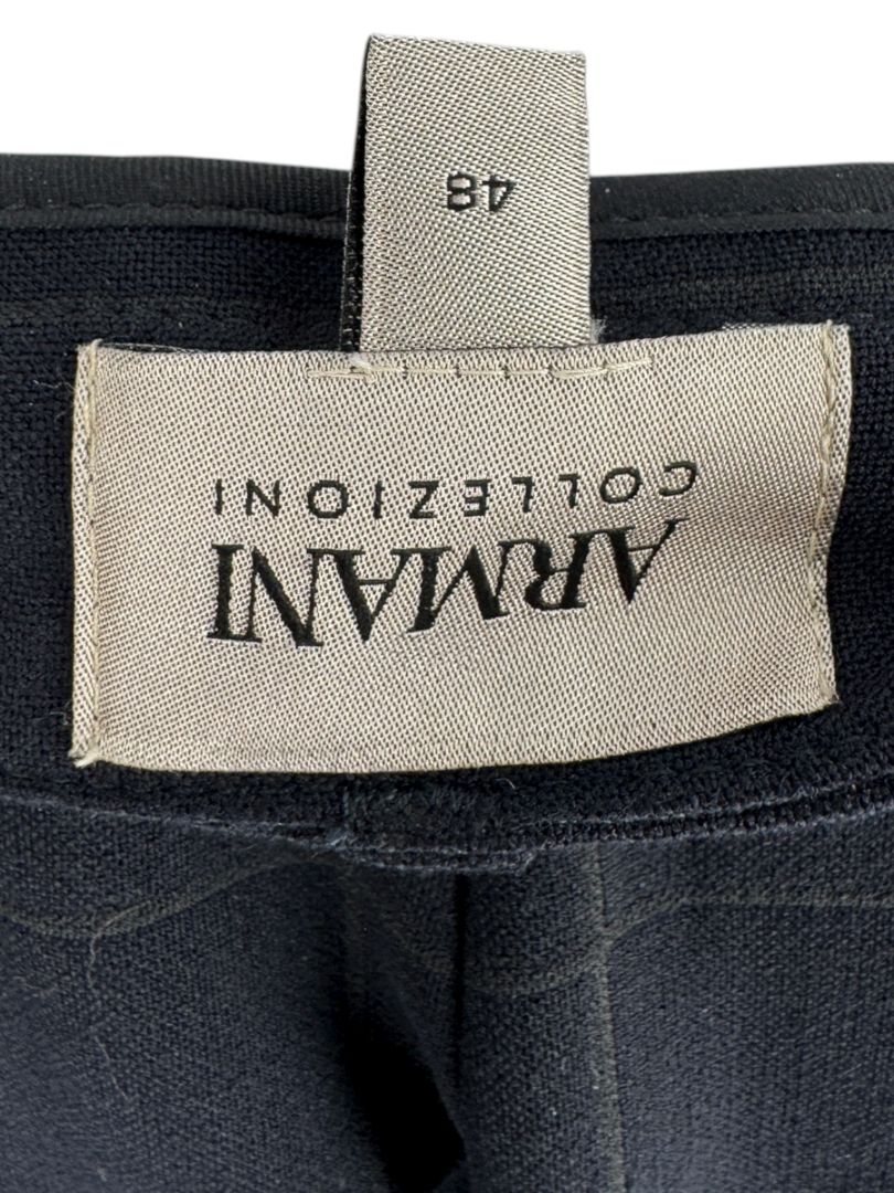 Armani Collezioni Navy Windowpane Check Trousers – Size 48