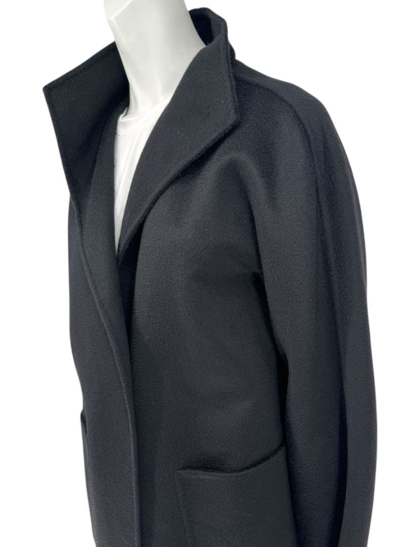 Max Mara Women’s Black 100% Wool “Cucito a Mano” Coat – Size 4
