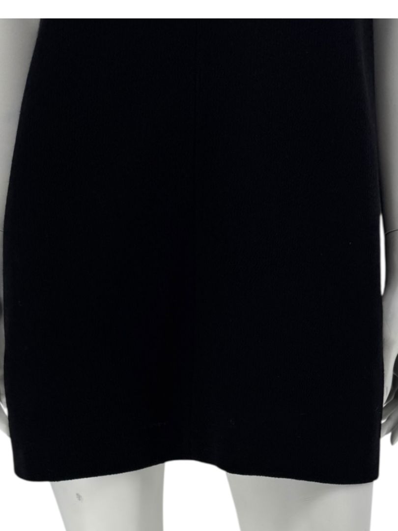 Lida Baday Black Wool Deep-V Mini Dress – Size 12
