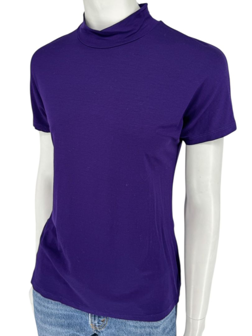 Max Mara Made in Italy Purple Mock Neck T-Shirt – Size L