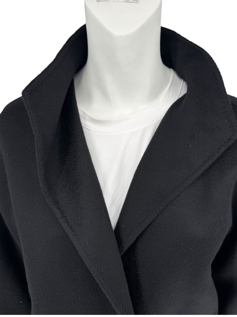 Max Mara Women’s Black 100% Wool “Cucito a Mano” Coat – Size 4