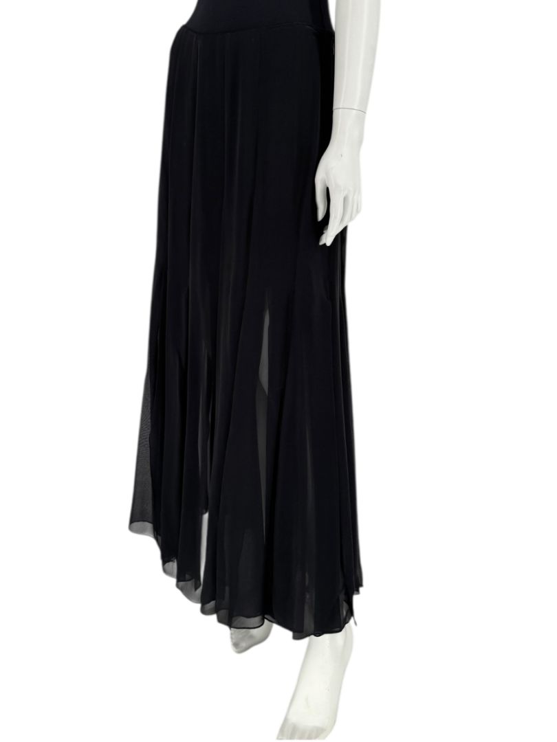 Dana Buchman Black Silk Pleated Maxi Skirt – Size 10