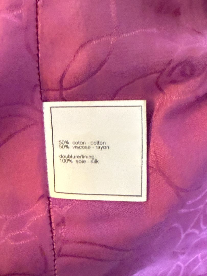 Chanel Fuchsia Textured Cotton-Blend Jacket – Size 42