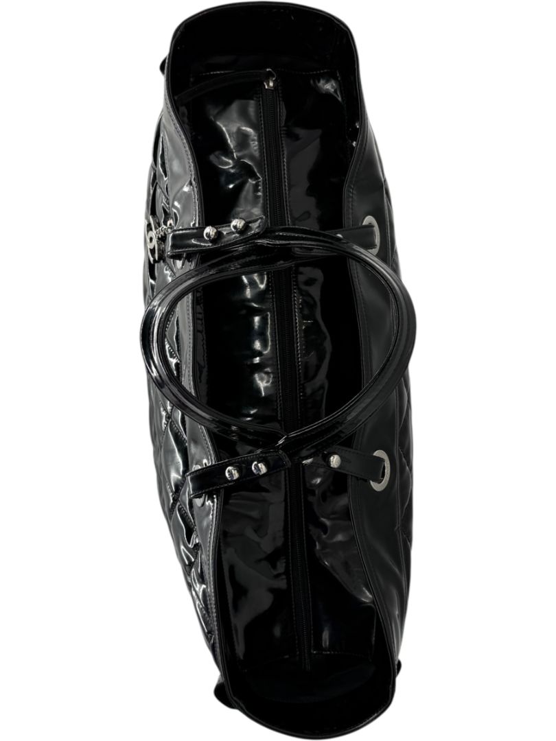 Chanel Paris-Biarritz XL Tote in Black Patent Vinyl