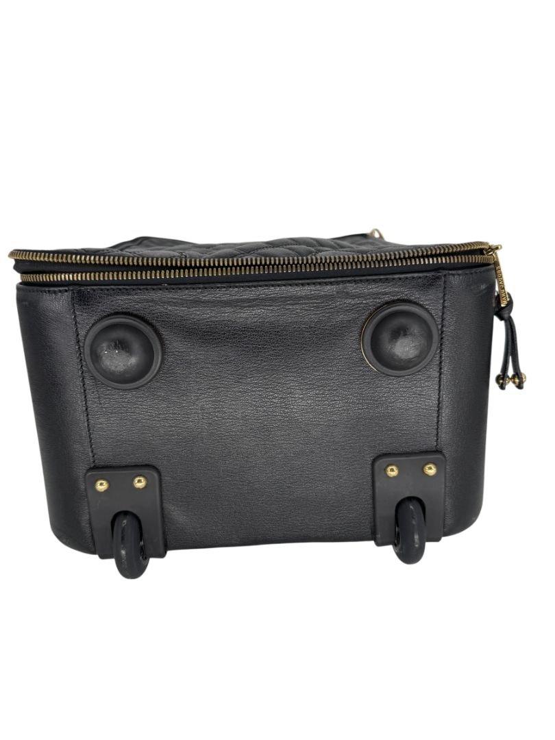 Marc Jacobs Quilted Black Leather Carry-On Suitcase – 20.8" x 14.2" x 8.3"