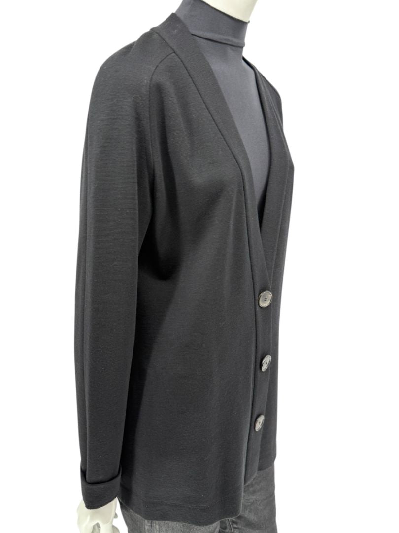 Lida Baday Black Wool Knit Cardigan - Size 12