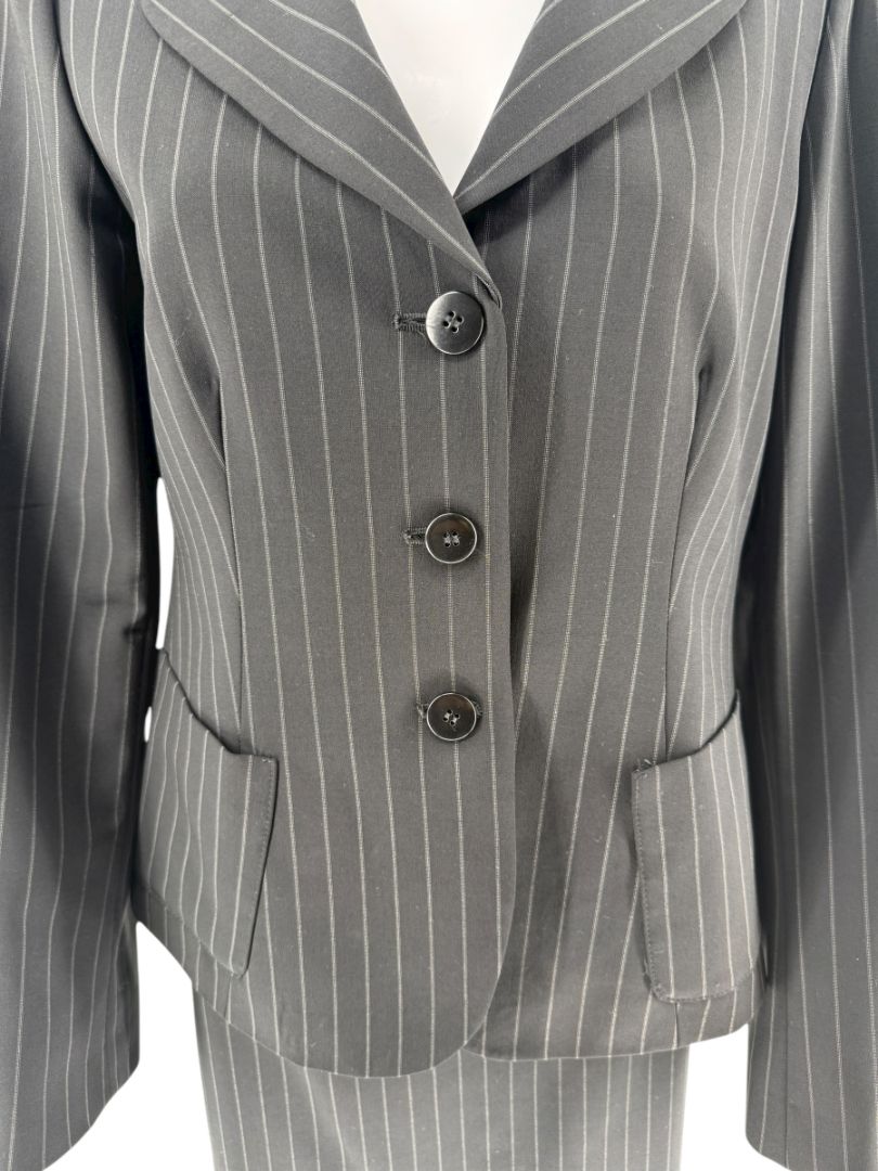 Armani Collezioni Charcoal Pinstripe 3-Piece Suit – Size 12