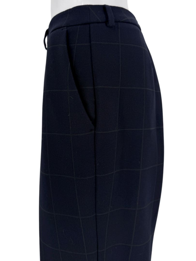 Armani Collezioni Navy Windowpane Check Trousers – Size 48