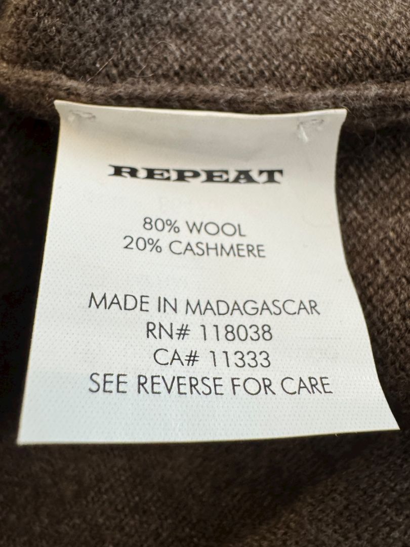 Repeat Cashmere Women’s Brown Wool-Cashmere Fringe Hem Sweater - Size L