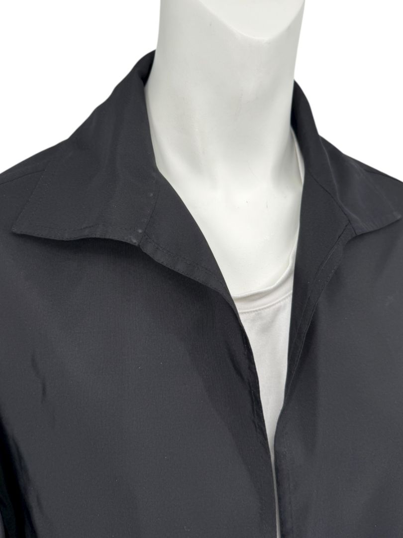 Zoran Black 100% Silk Cropped Jacket – Size Large