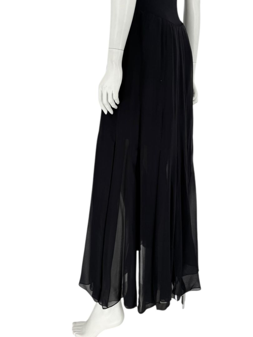 Dana Buchman Black Silk Pleated Maxi Skirt – Size 10