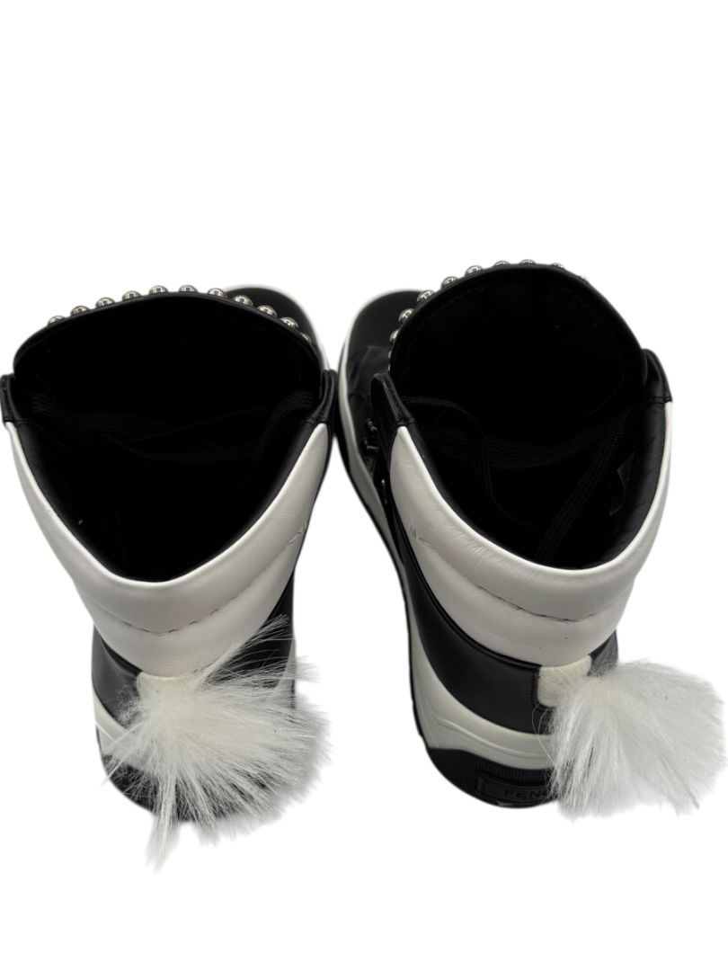 Fendi “Karl Loves Fendi” Studded High-Top Sneakers – Size 6 Mens
