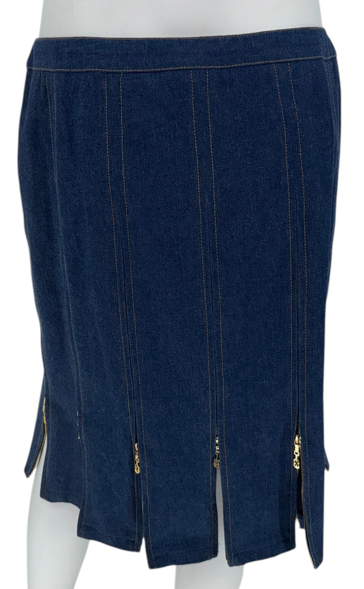 Escada Denim Two-Piece Skirt Set – Size 38 – Excellent Pre-Owned Condition