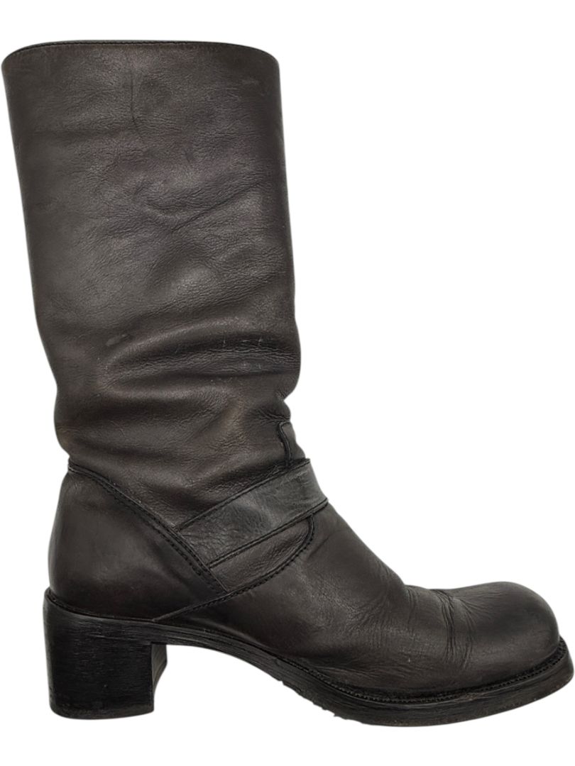 Patrick Cox Studded Skull Leather Moto Boots – Made in Italy – Size 40