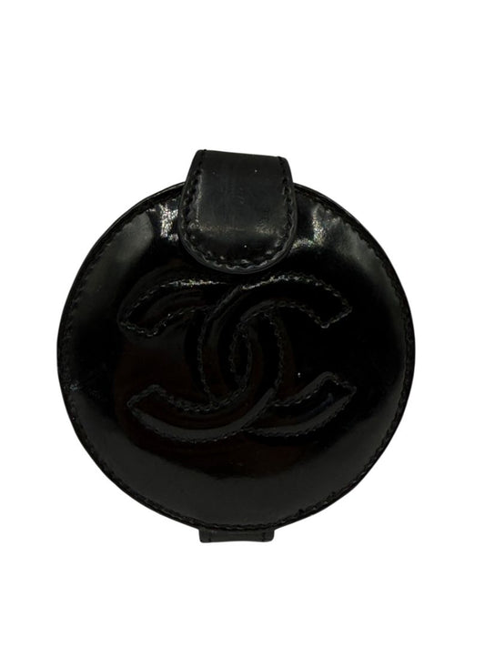 Chanel Black Patent Leather "CC" Folding Mirror – Vintage&nbsp;