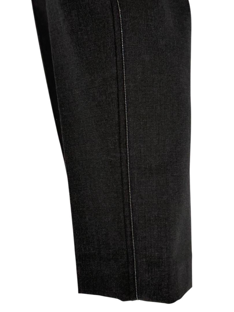 Brunello Cucinelli Charcoal Grey 100% Silk Pants – Size IT 44 / US 8