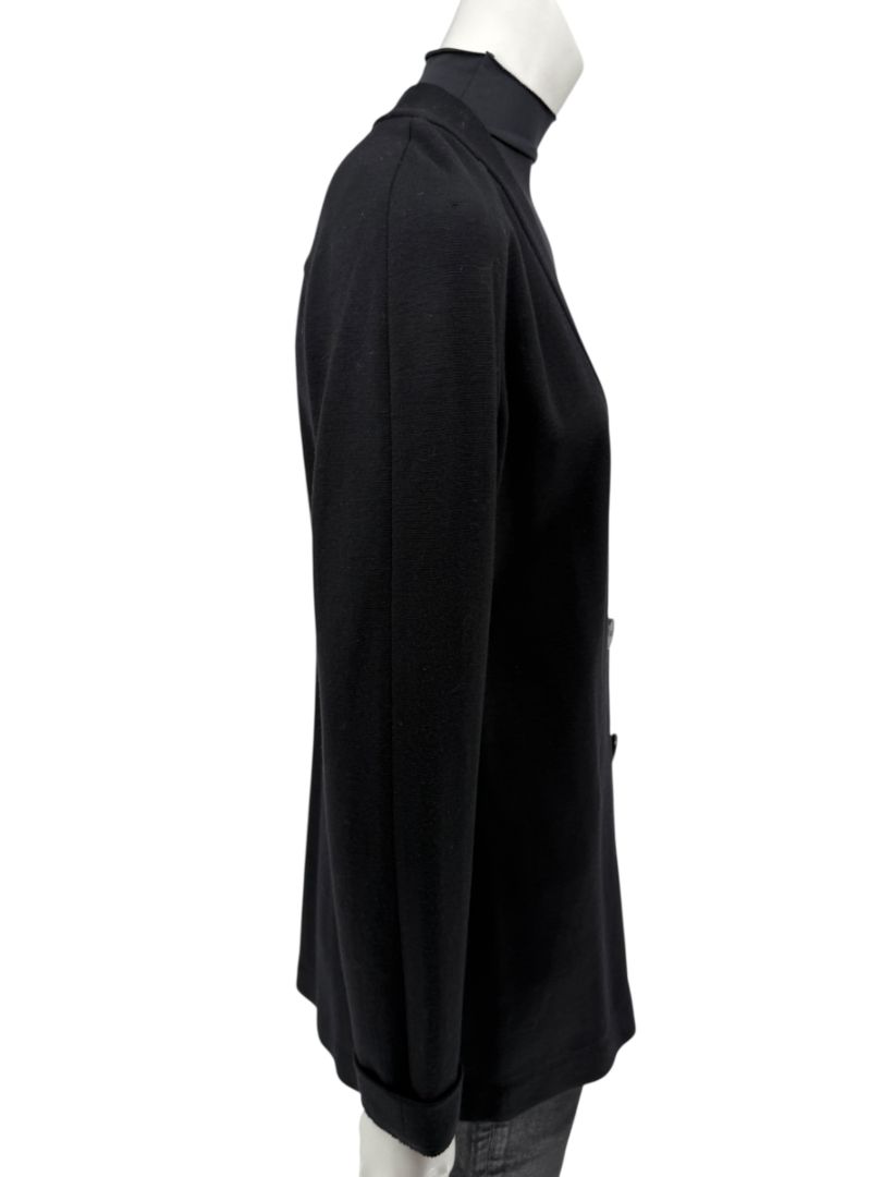 Lida Baday Black Wool Knit Cardigan - Size 12