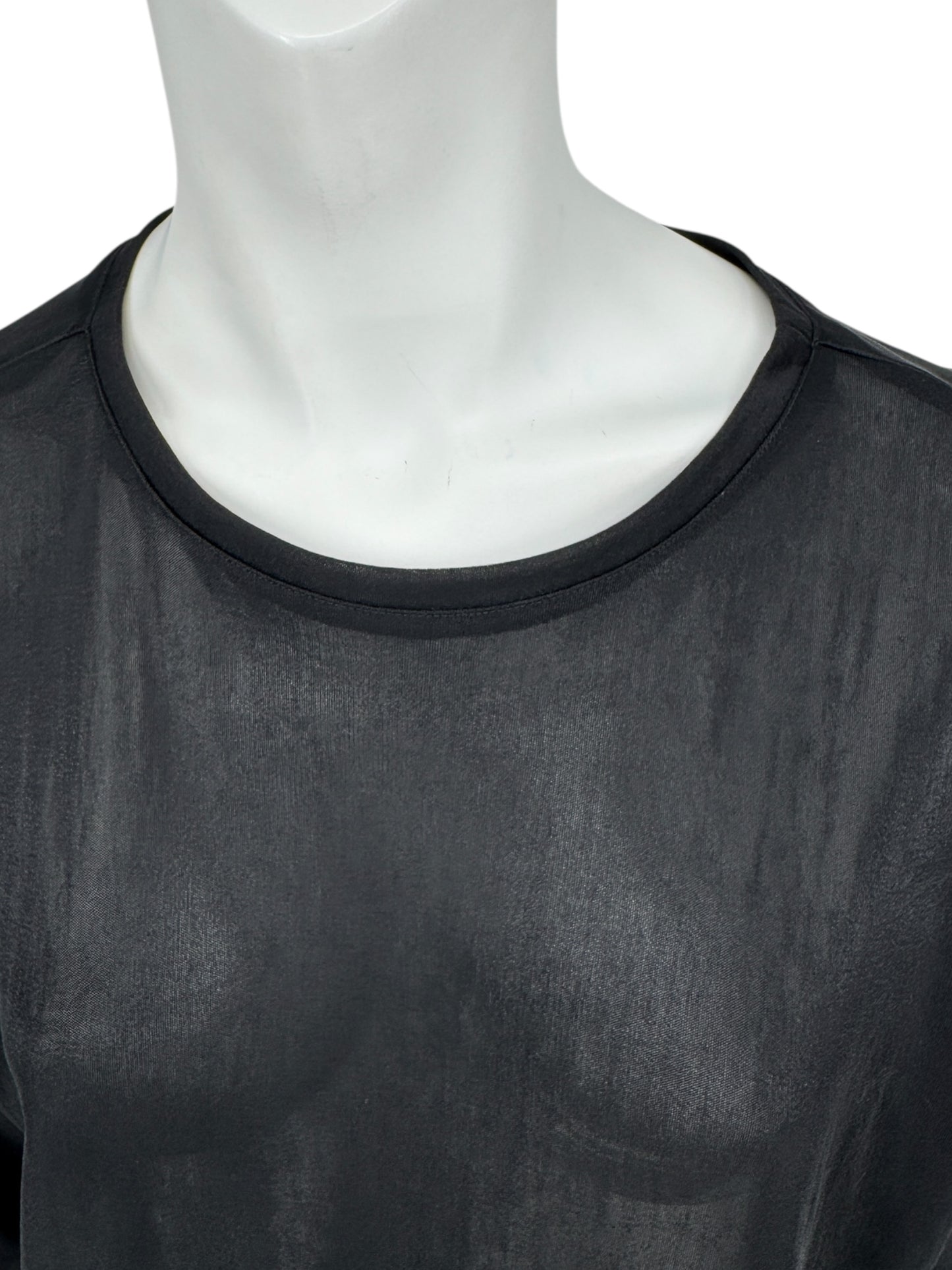 Prada Black Mixed-Fabric Long Sleeve Top – Size IT 40