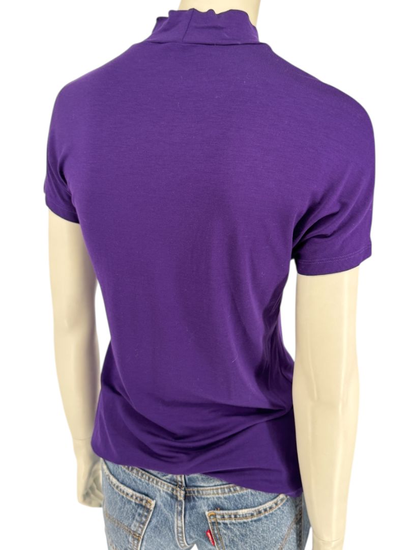 Max Mara Made in Italy Purple Mock Neck T-Shirt – Size L