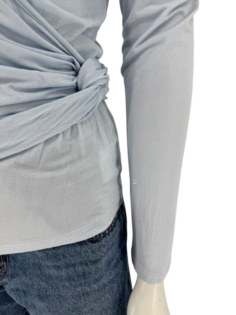 René Lezard Light Blue Draped Wrap Long Sleeve Top – Large  Made in Germany