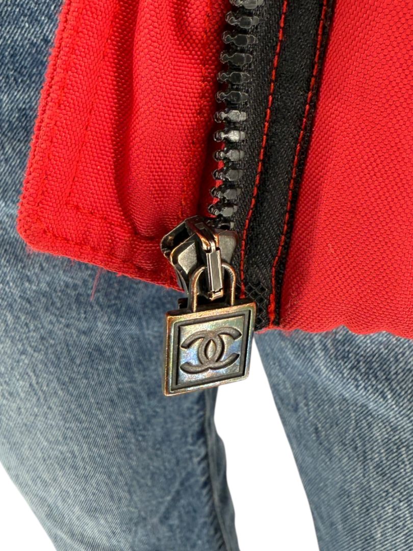 Chanel Red Hooded Puffer Technical Jacket – Size 42