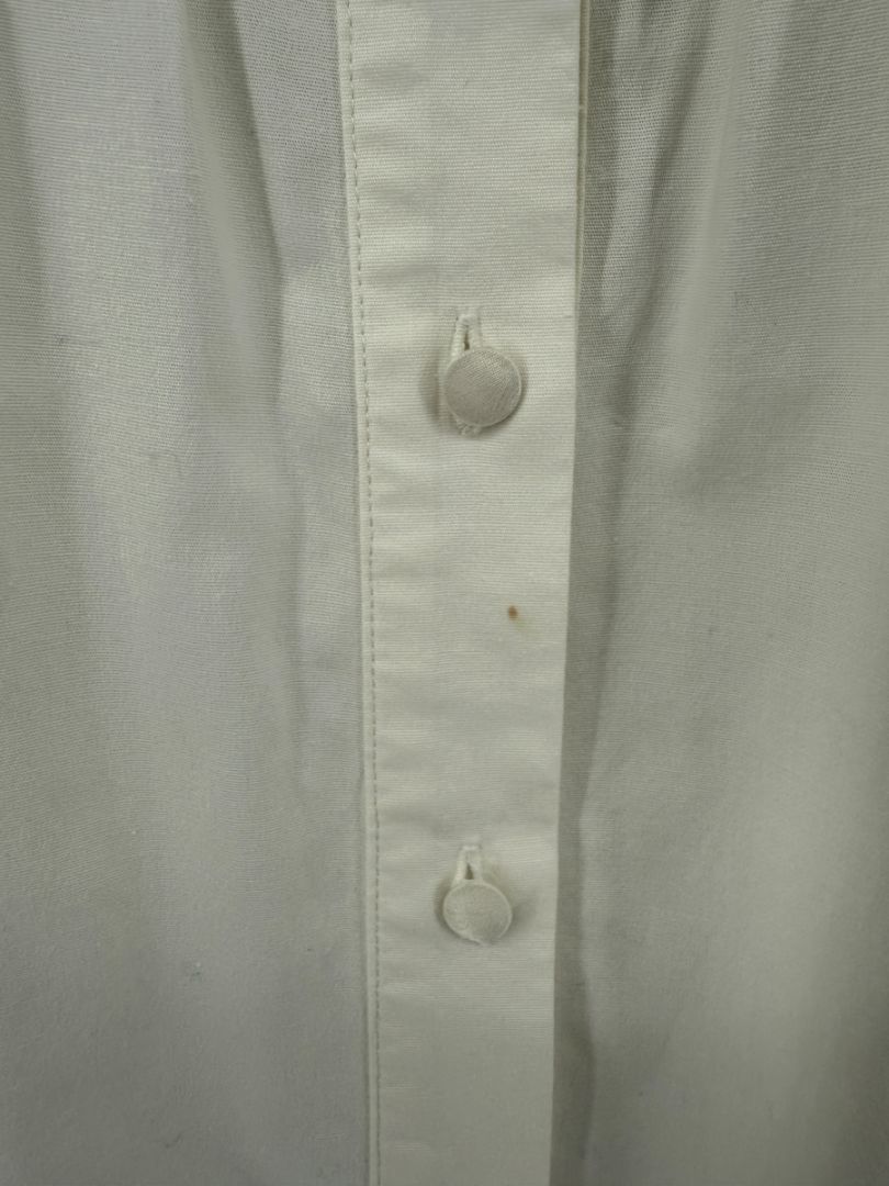 Paco Rabanne Ivory Cotton-Silk Pleated Balloon-Sleeve Blouse – Size 42