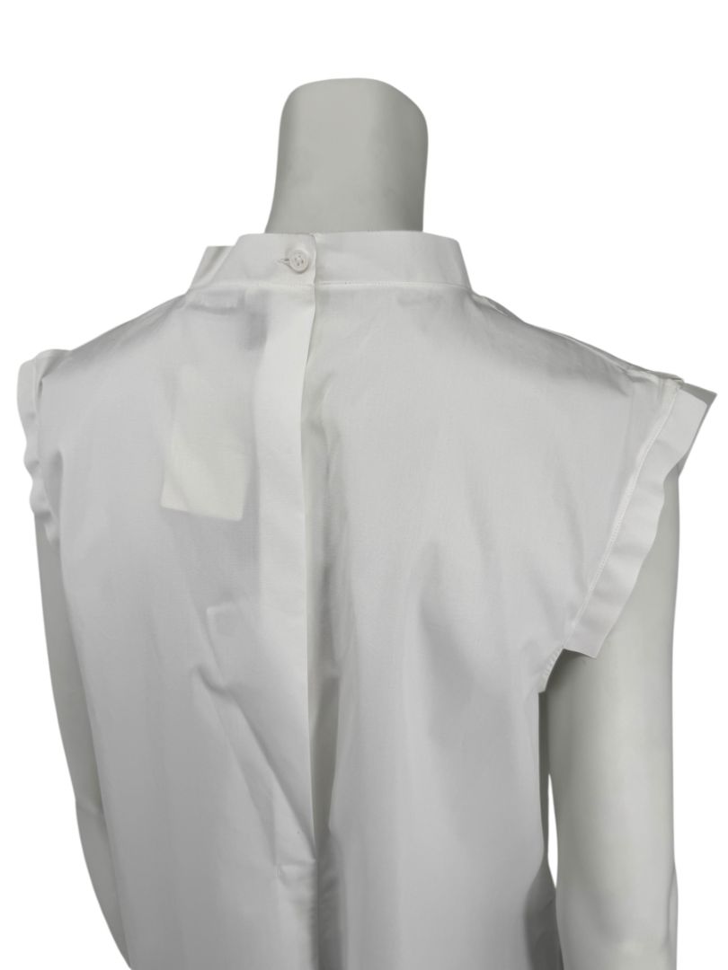 Jil Sander White Sleeveless Cotton Blouse - Size 40 (IT)