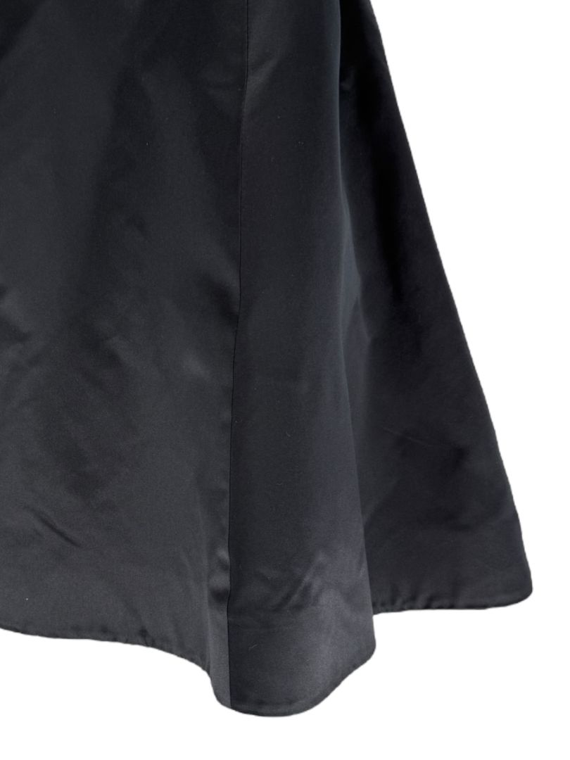 Pamella Roland Black Strapless Evening Dress Embellished Waist Sheer Sleeve Formal Gown - Size 6