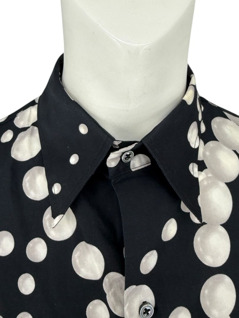 Craig Taylor Black & White Abstract Bubble-Print Long-Sleeve Shirt – Size XL
