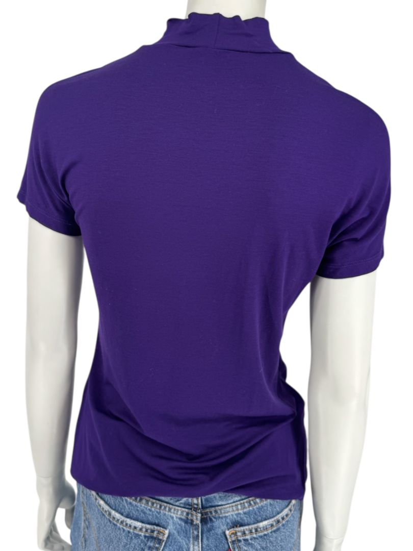 Max Mara Made in Italy Purple Mock Neck T-Shirt – Size L