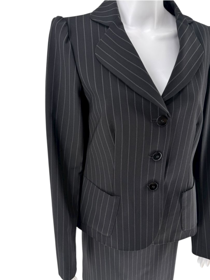 Armani Collezioni Charcoal Pinstripe 3-Piece Suit – Size 12