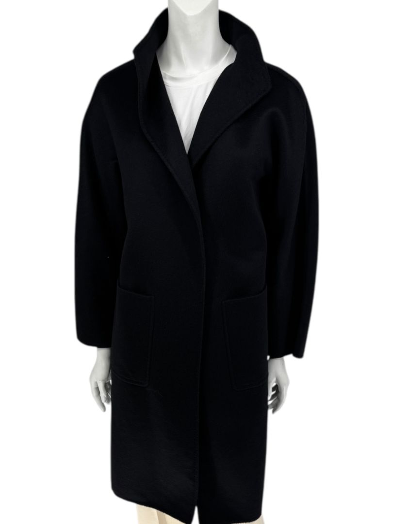Max Mara Women’s Black 100% Wool “Cucito a Mano” Coat – Size 4