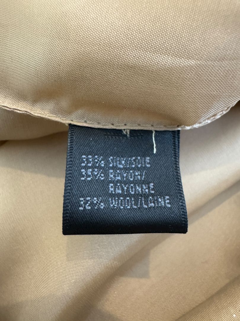 Lafayette 148 New York Beige Silk–Rayon–Wool Wide-Leg Pants – Size 12