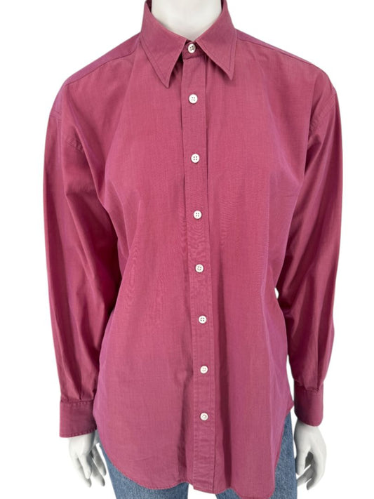 Craig Taylor Raspberry Pink 100% Cotton Button-Front Shirt – Size M