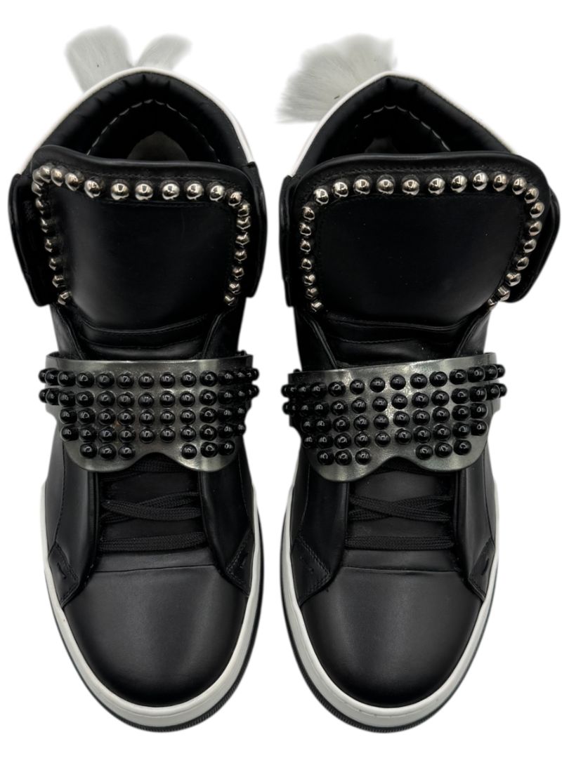 Fendi “Karl Loves Fendi” Studded High-Top Sneakers – Size 6 Mens