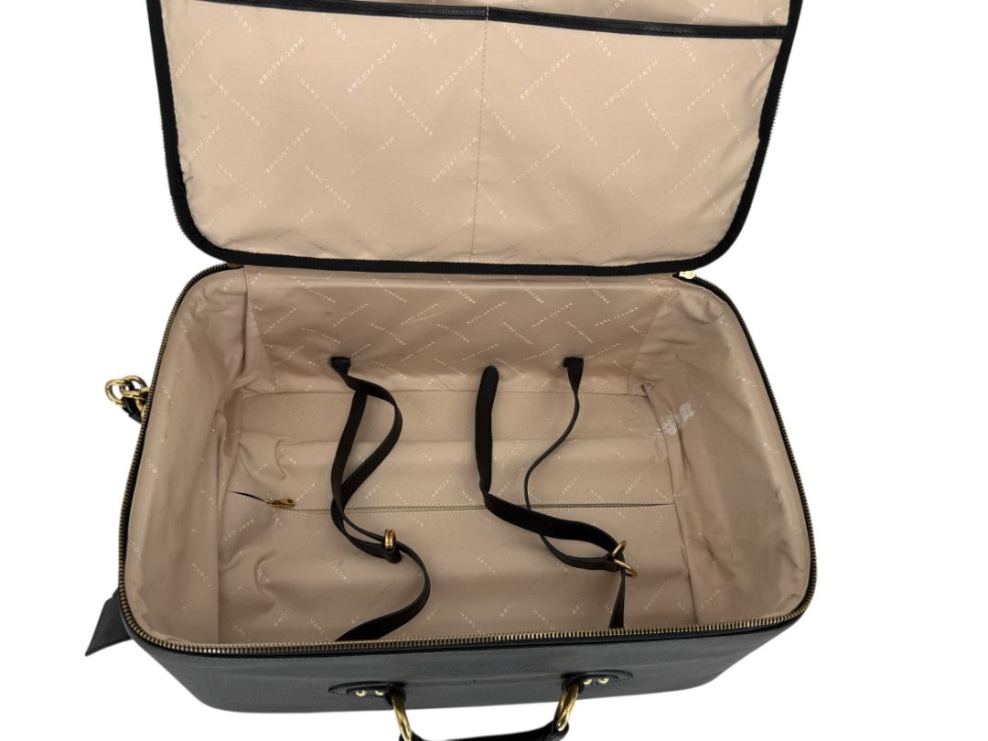 Marc Jacobs Quilted Black Leather Carry-On Suitcase – 20.8" x 14.2" x 8.3"