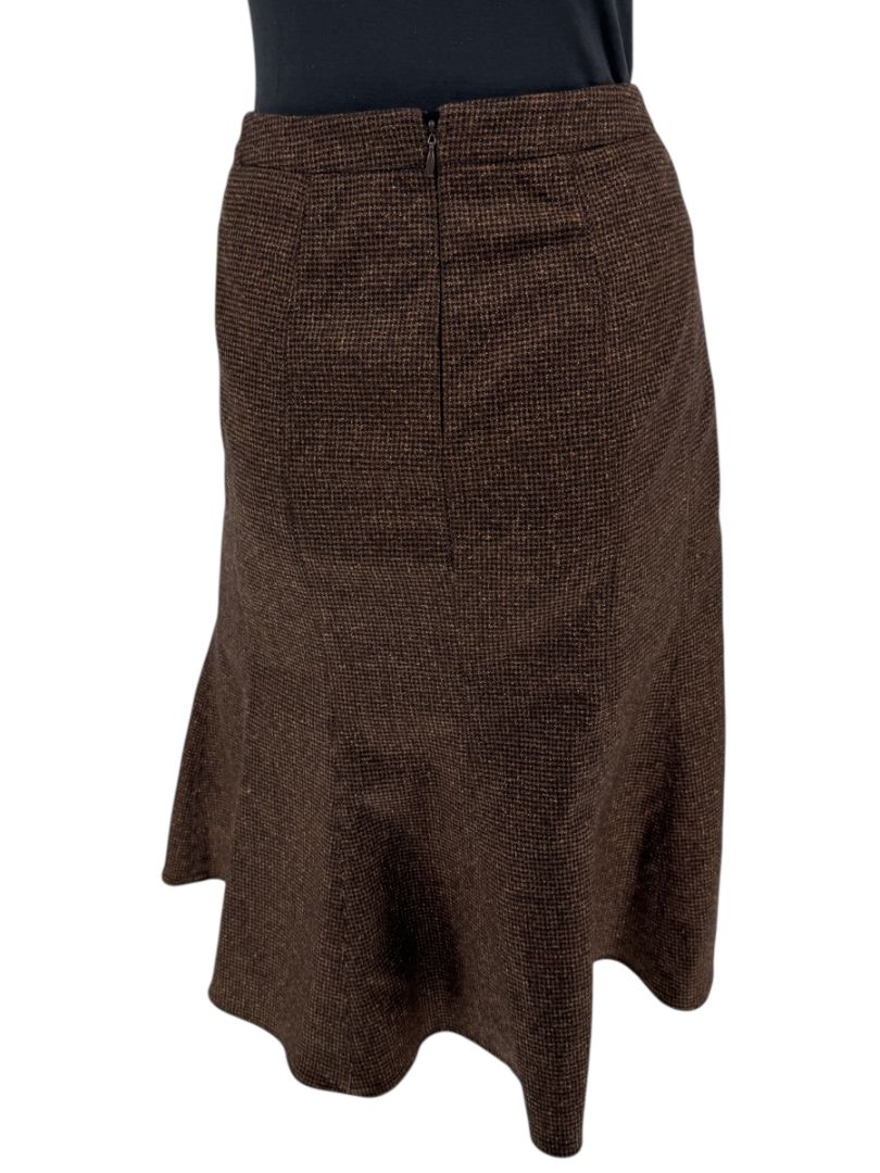 Etro Brown Wool Blend Flared Skirt – Size 46 (Approx. US 10/12)